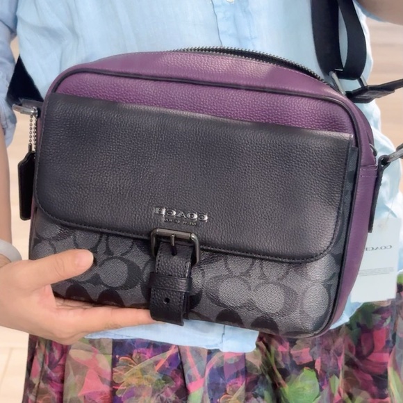 coach Hudson Crossbody In Colorblock Signature Canvas - Picture 1 of 9